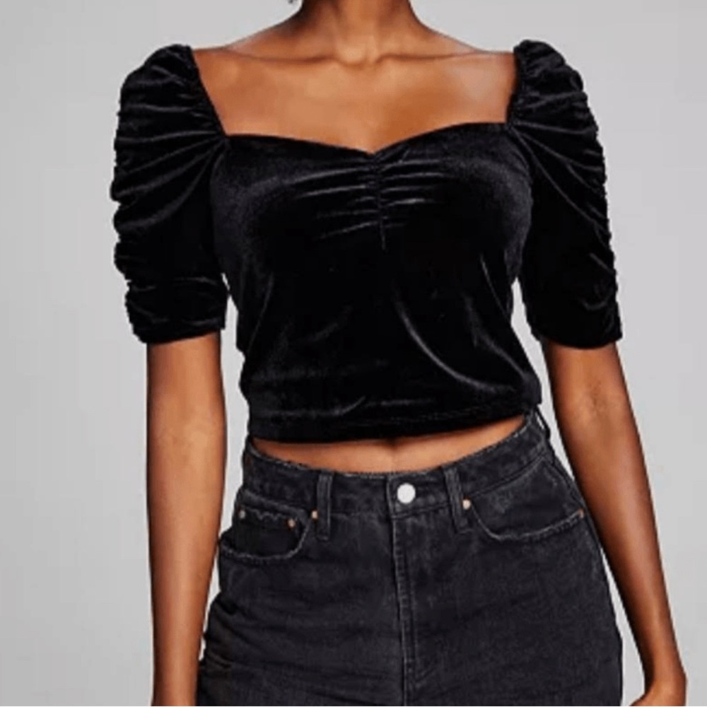 and now this black velvet crop top. only worn once